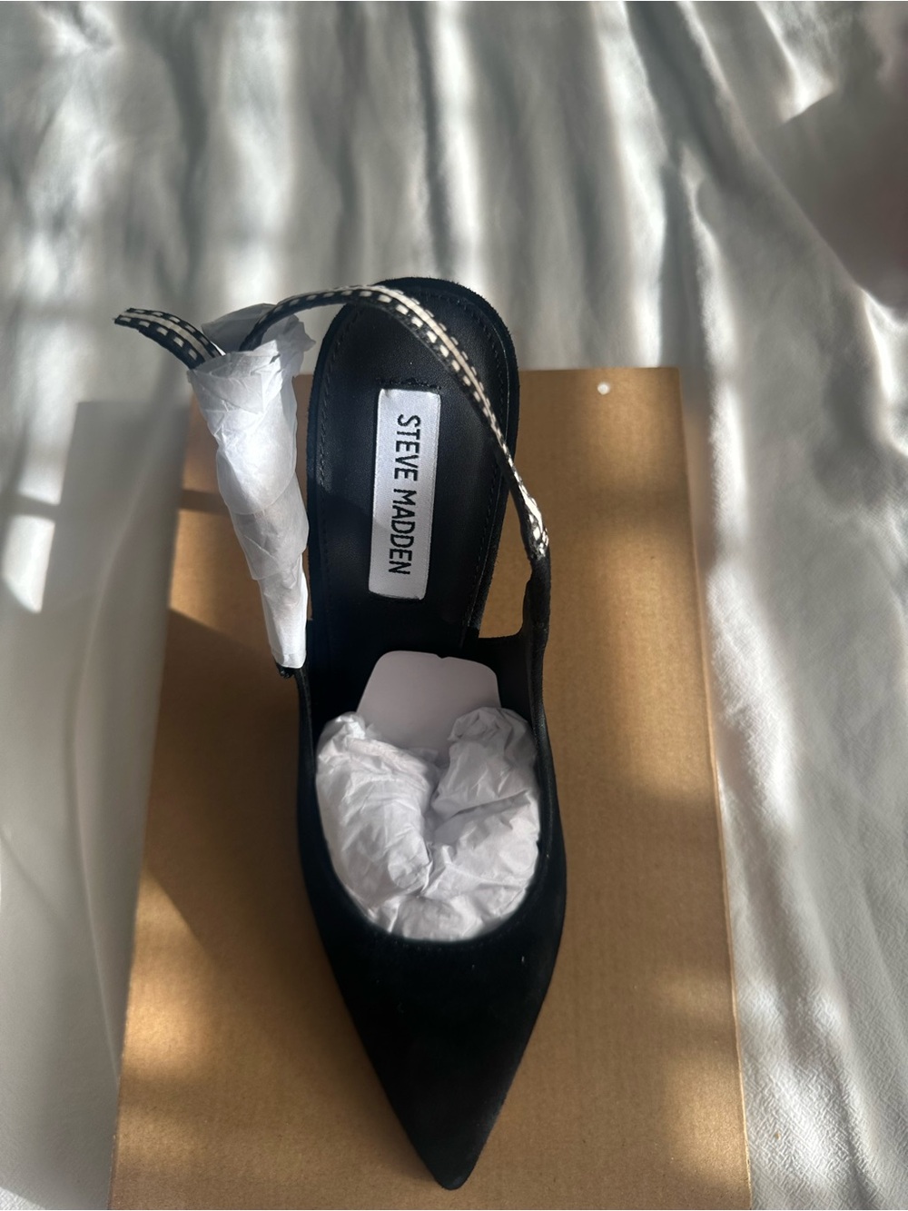 Steve Madden Black Pointed Toe Slingback Pump